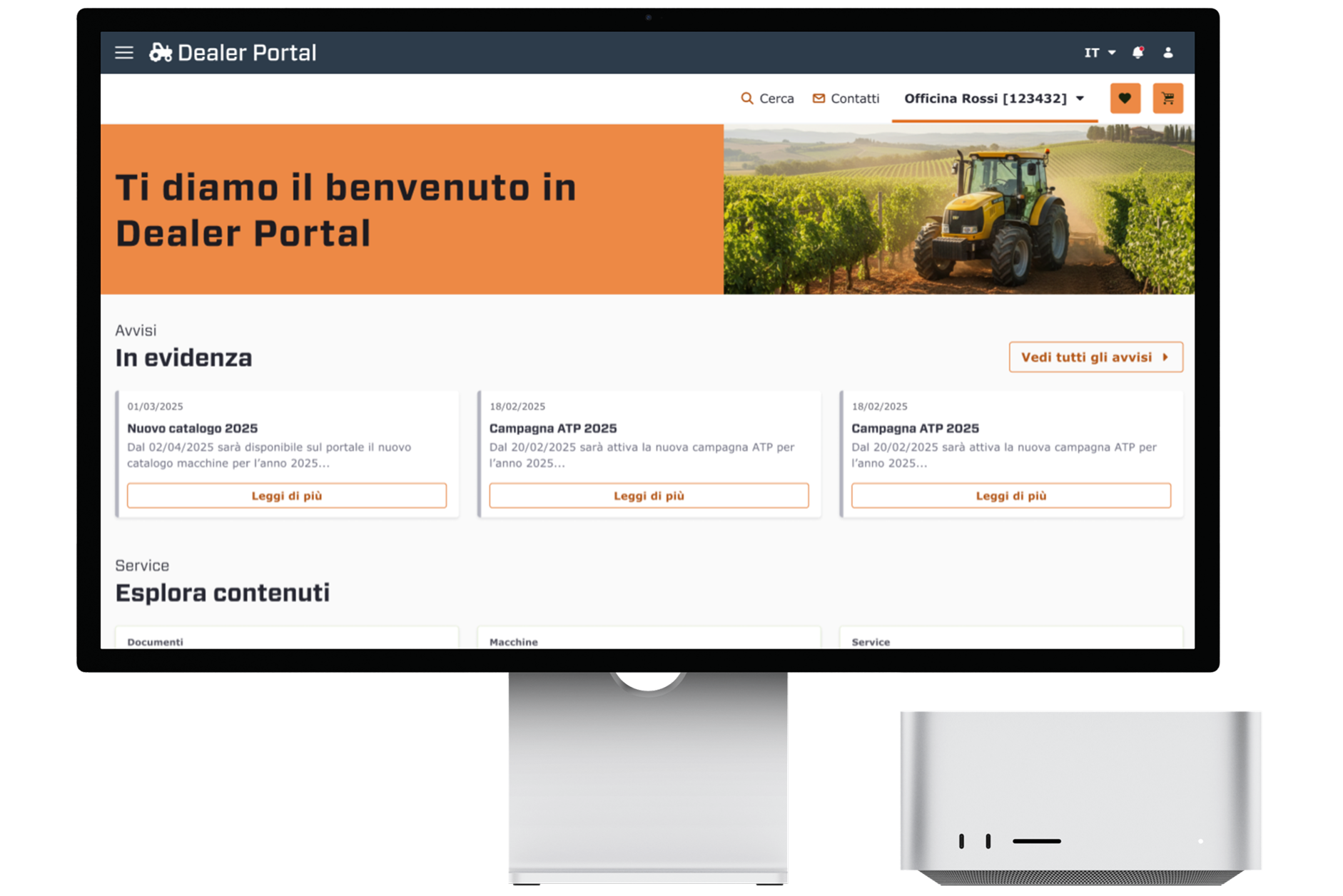 mockup of the web system redesign